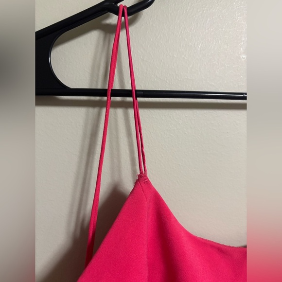 Alice and Olivia Andalasia Sleeveless Flounce-Hem Mini Dress Size 10 Pink - Picture 5 of 10